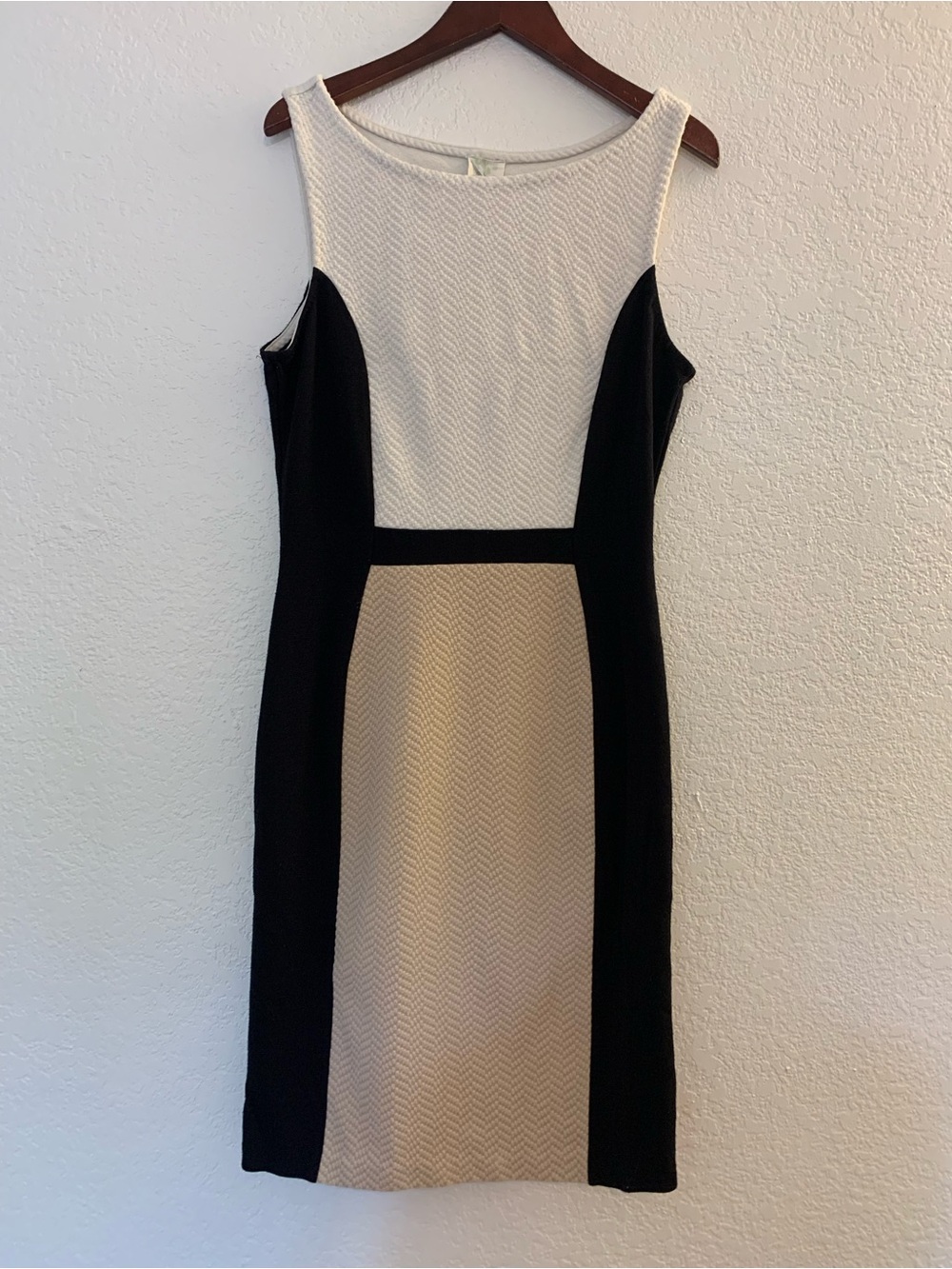 Weston Wear Black and Cream Panel Sheath Dress| Made in San Francisco! | M